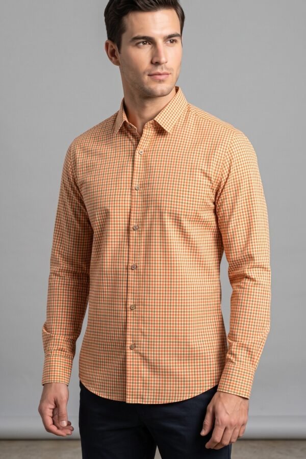 Checked Casual Shirt in orange check