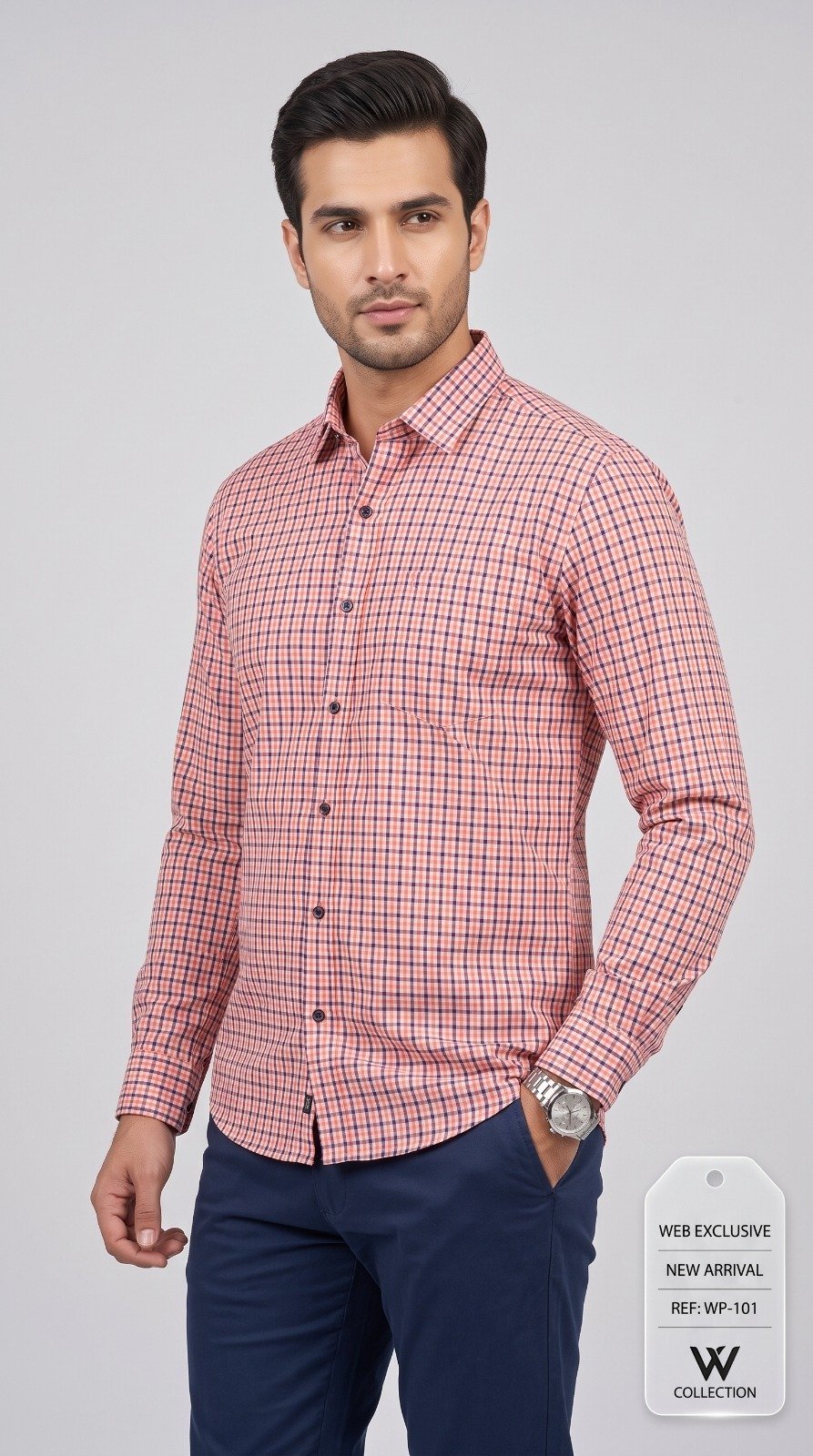 Checked Casual Shirt in red check, second view