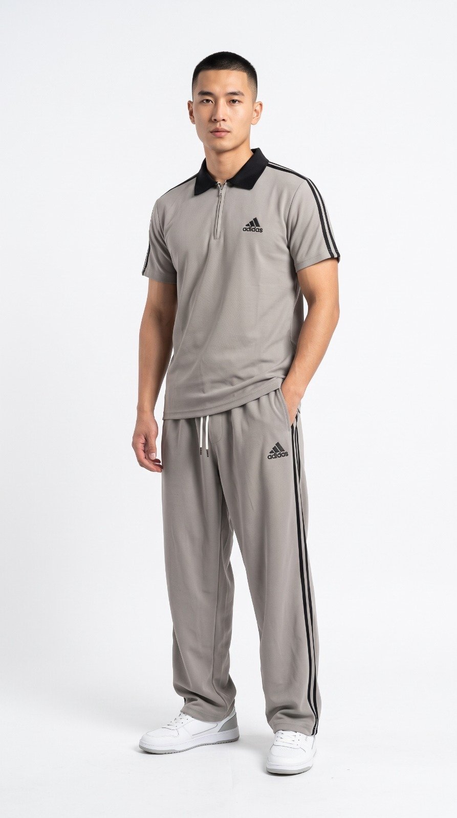 Elite Polo Tracksuit in grey