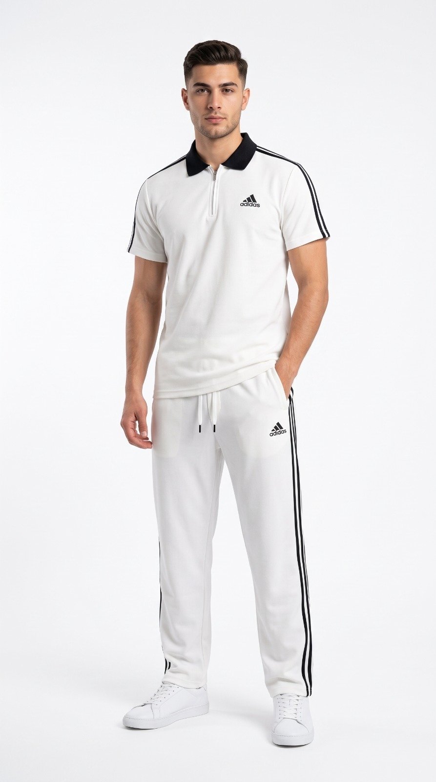 Elite Polo Tracksuit in white, second view