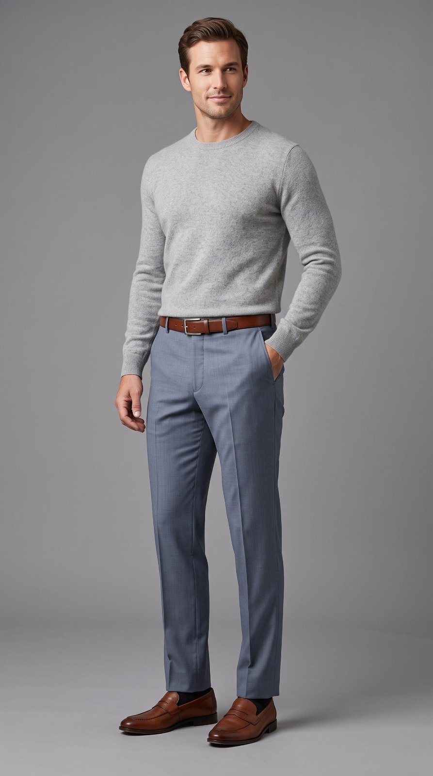 Formal Dress Pant in blue grey, second view