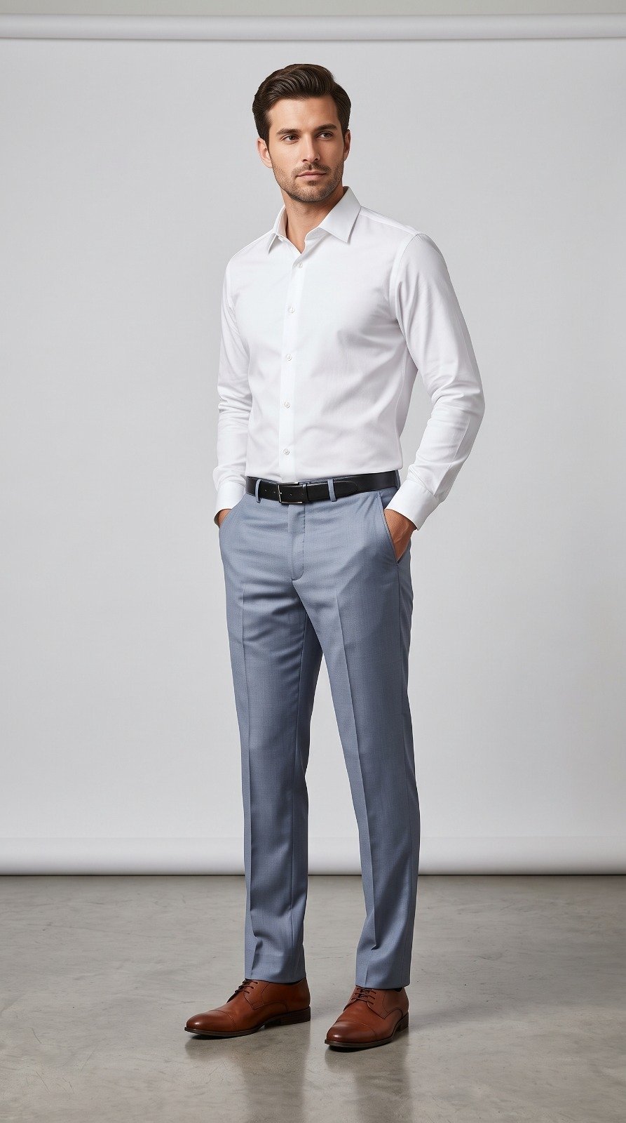 Formal Dress Pant in blue grey, third view
