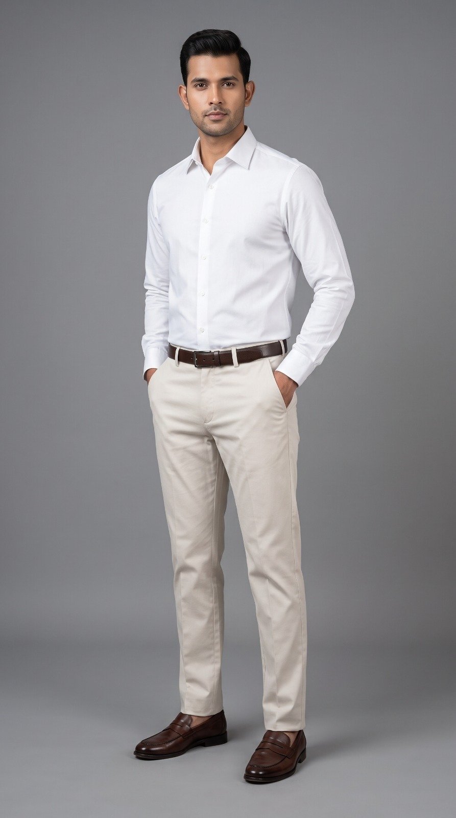 Imported Dress Pant in cream, fourth view