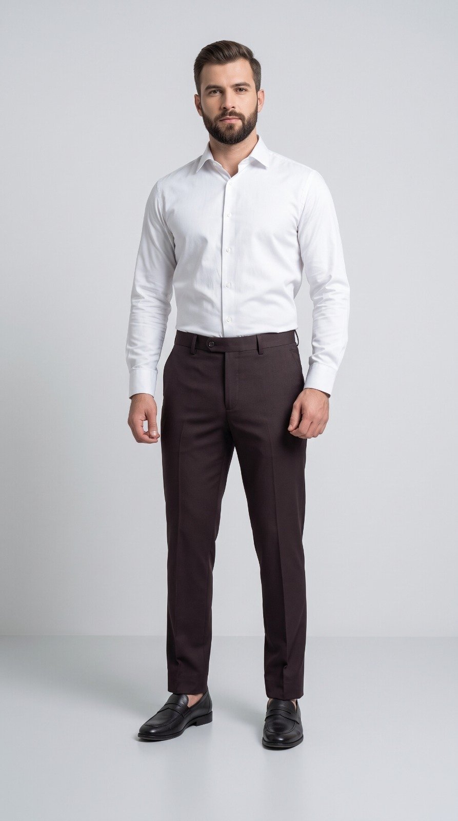 Imported Dress Pant in plum, third view