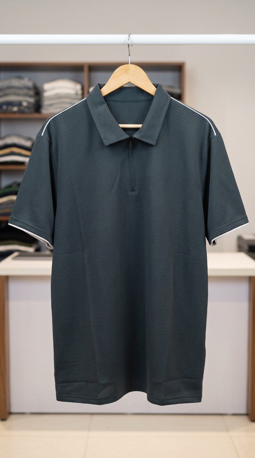 Imported Zipper Polo - Shoulder White Pipe - Image 5