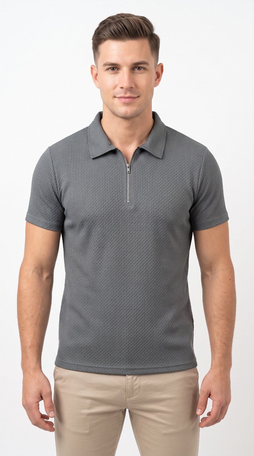 Imported Zipper Polo - Shoulder White Pipe - Image 9