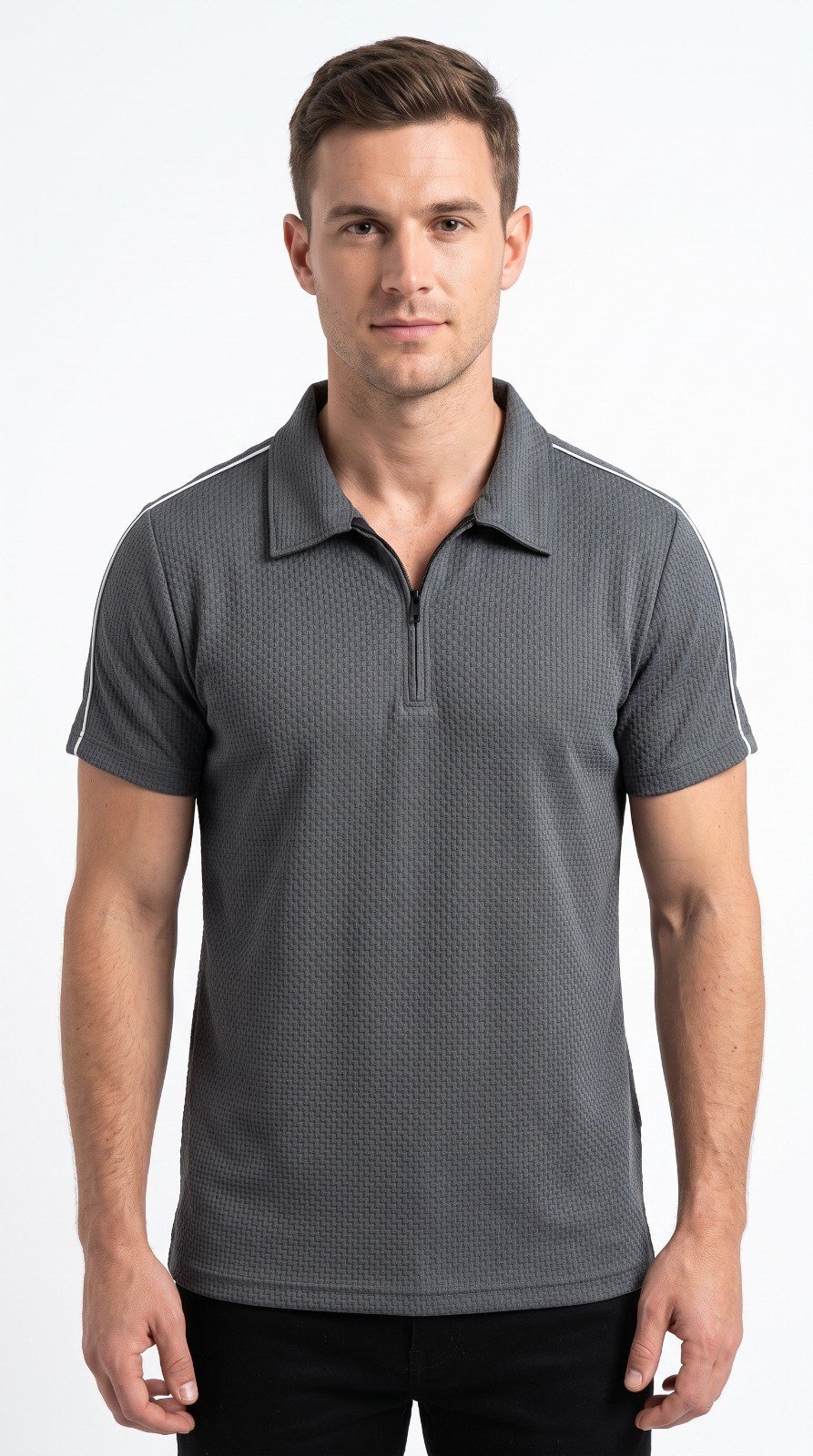 Imported Zipper Polo - Shoulder White Pipe - Image 10