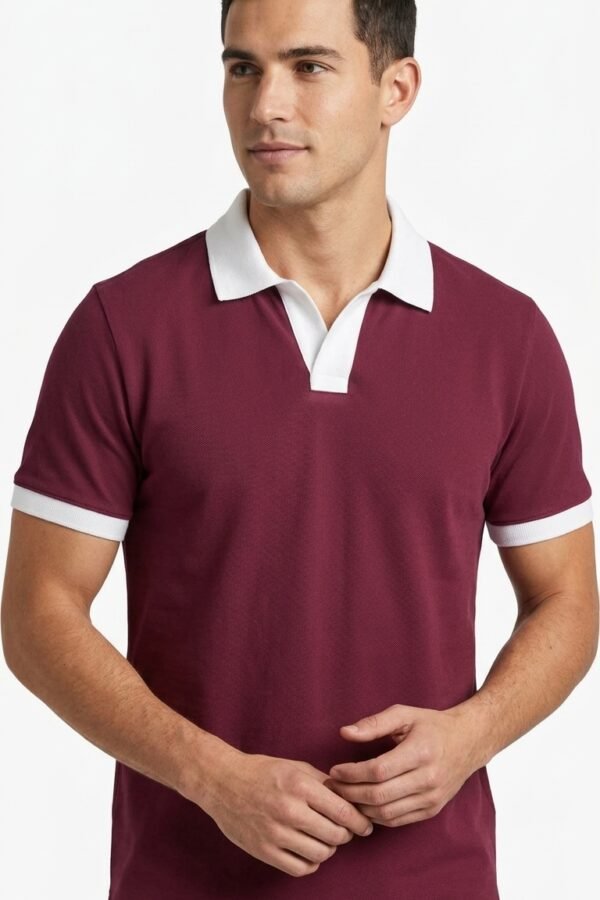 Maroon Contrast JC Polo