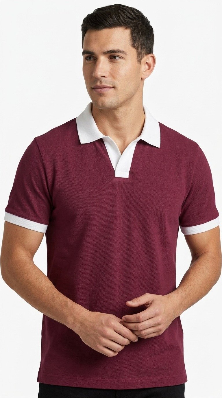 Maroon Contrast JC Polo