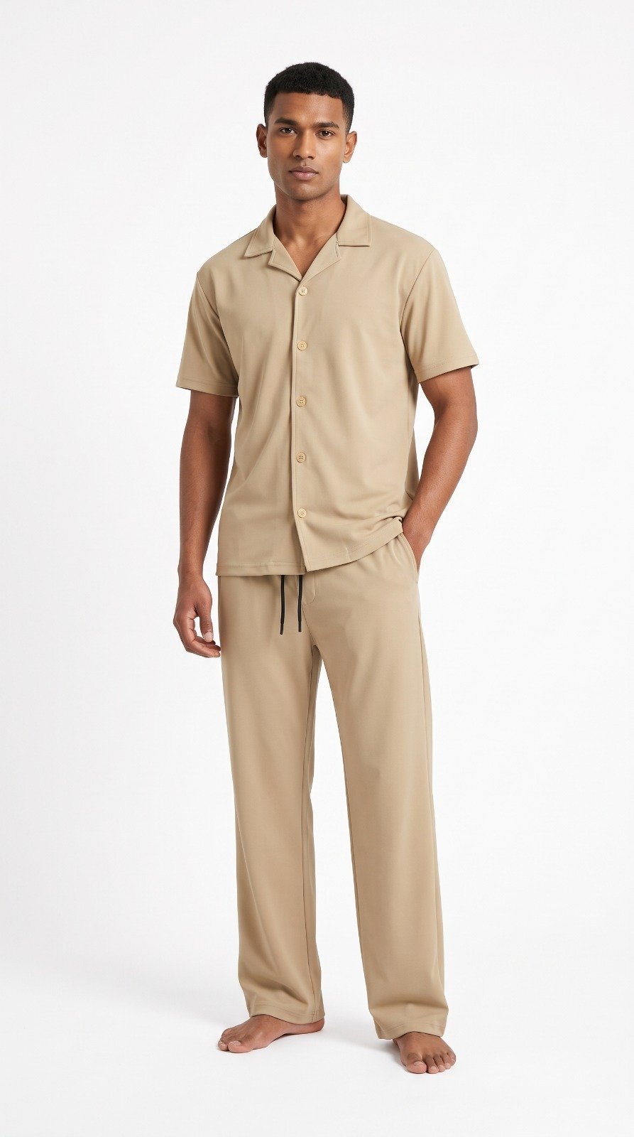 Imported Safari Suit (Low GSM) in beige, second view