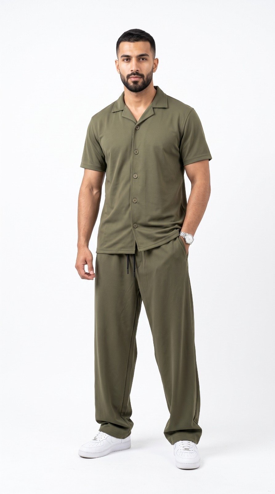 Imported Safari Suit (High GSM) in olive, second view