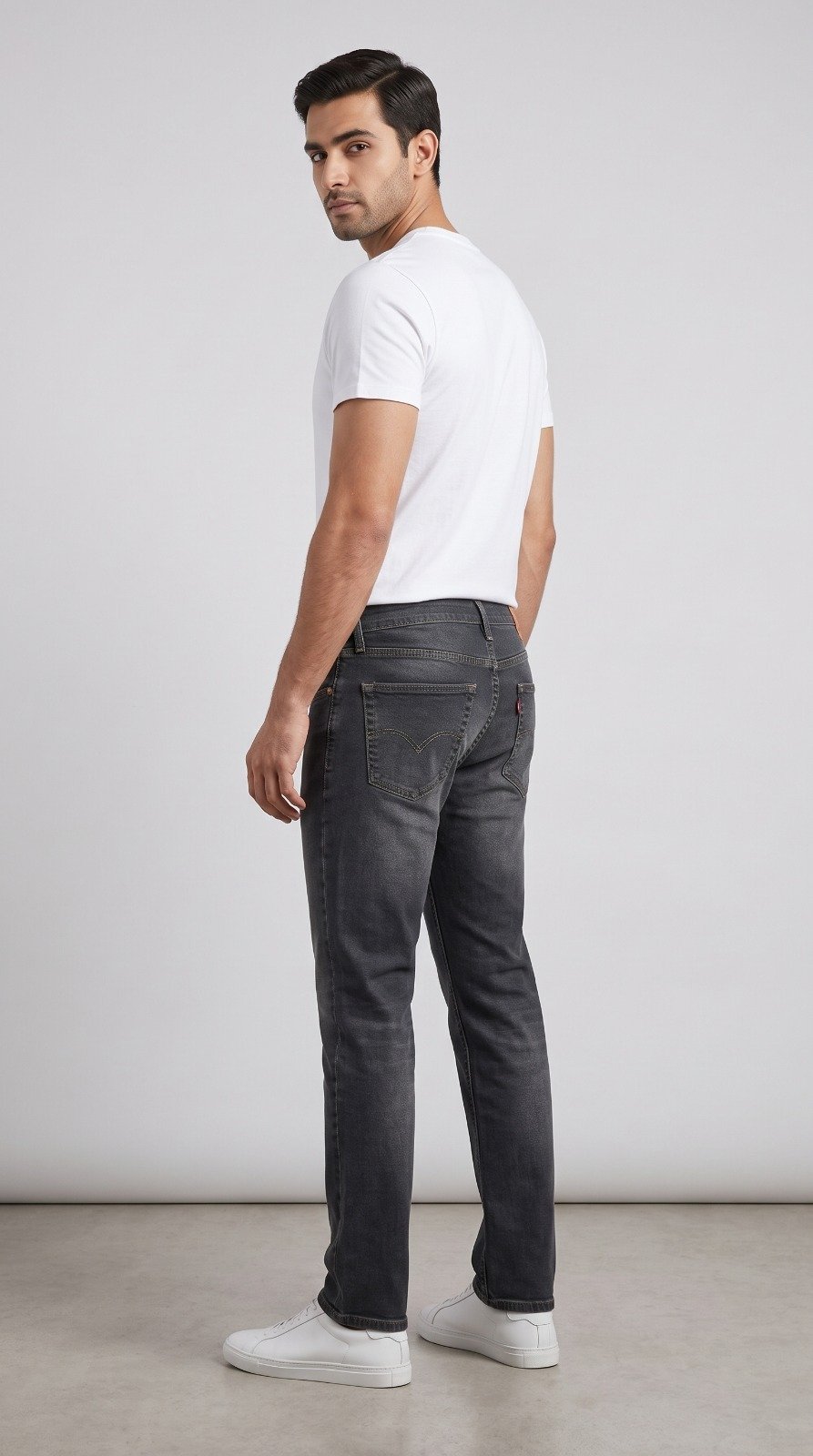 Straight Fit Jeans in charcoal, third view