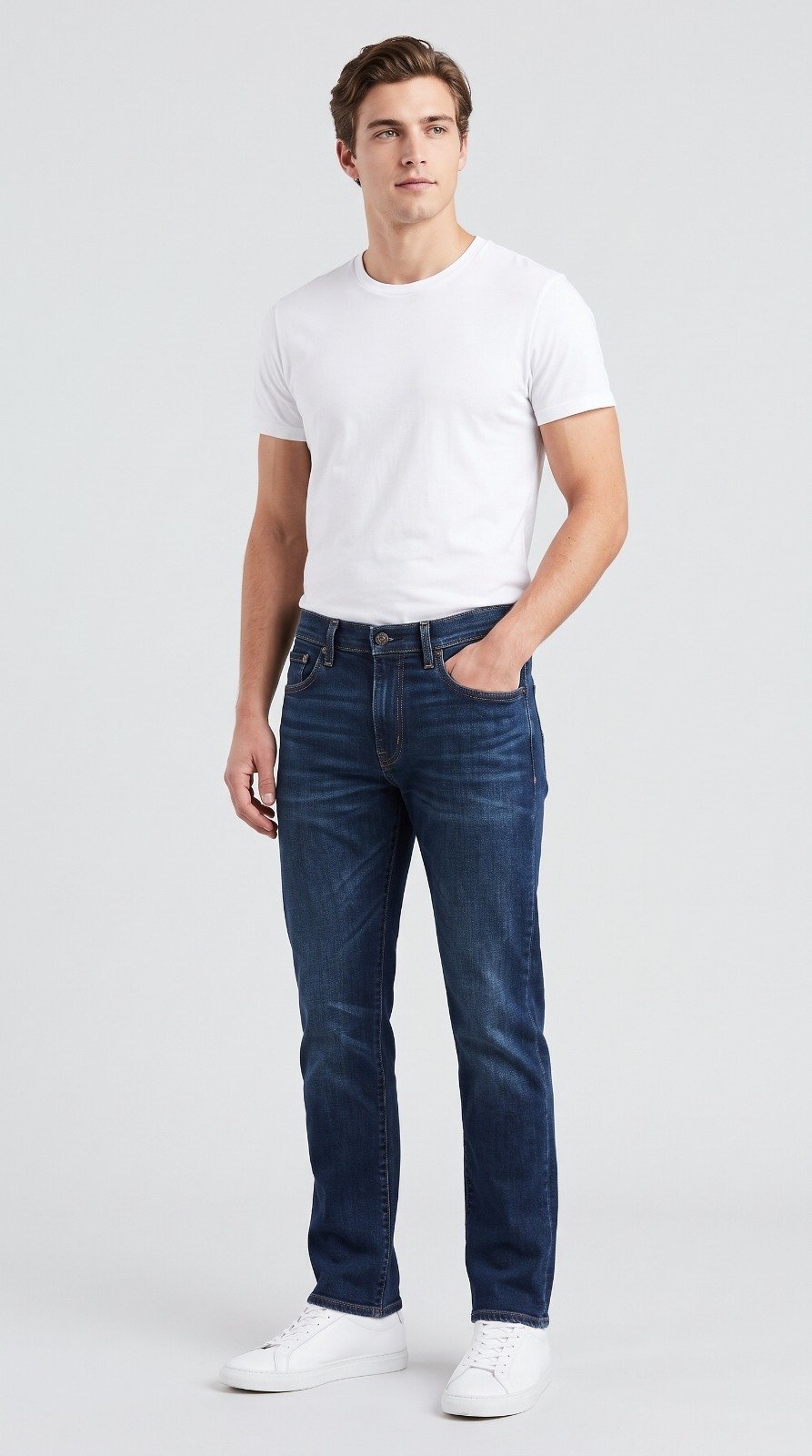 Straight Fit Jeans in dark blue, third view