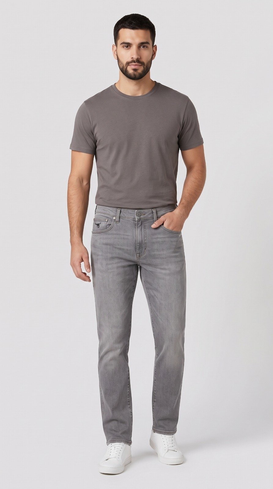 Straight Fit Jeans in grey, second view
