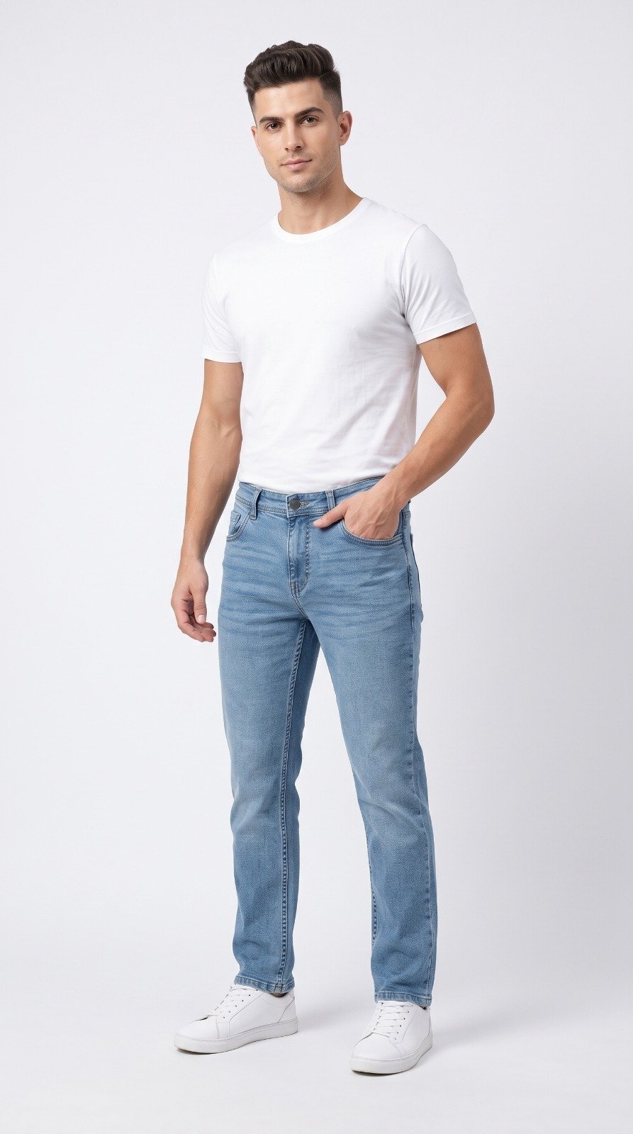 Straight Fit Jeans in light blue