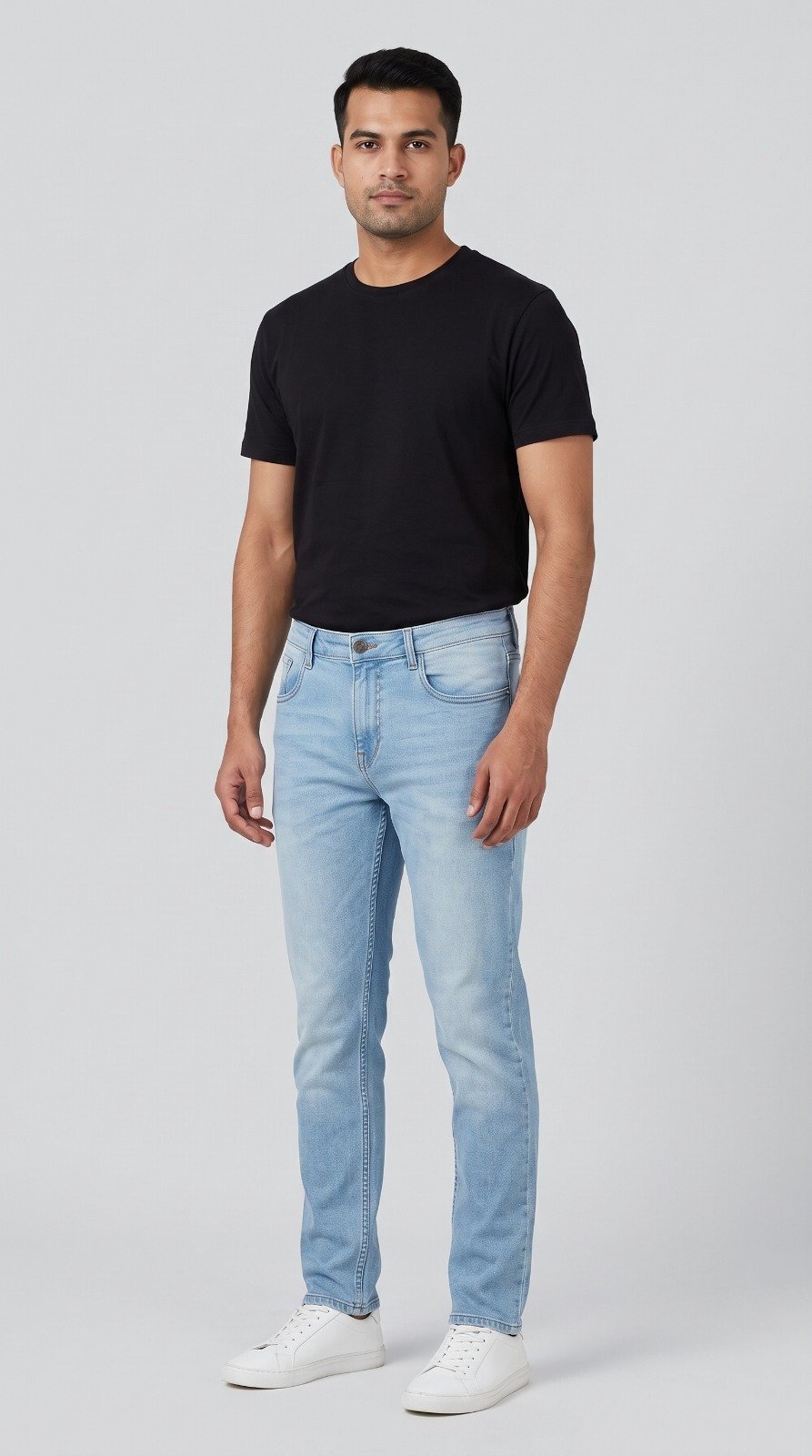 Straight Fit Jeans in light blue, fourth view