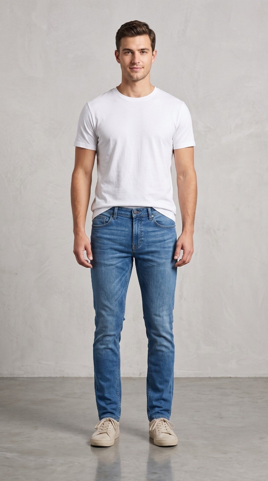Straight Fit Jeans in mid blue