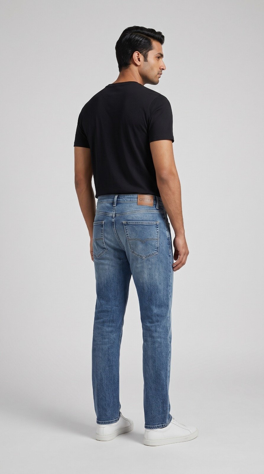 Straight Fit Jeans in mid blue, fifth view